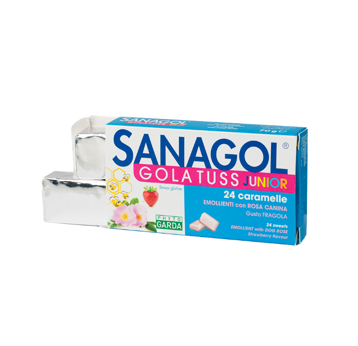 Sanagol Gola Tuss Junior Gusto Fragola 24 Caramelle